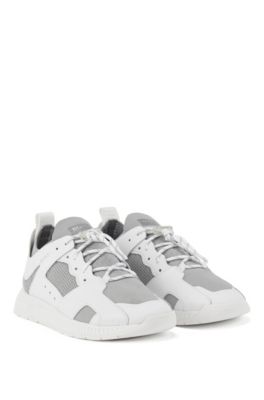 boss white leather trainers