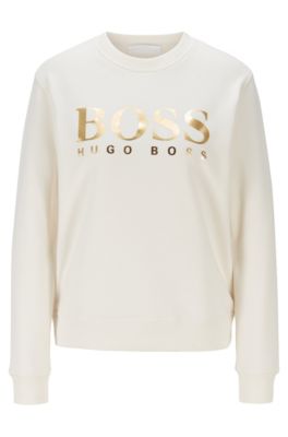 BOSS - French-terry sweatshirt with 