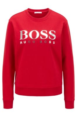 BOSS - French-terry sweatshirt with 