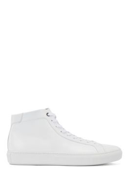 High-top trainers in nappa leather with 