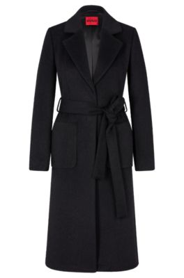 Kimono-style belted coat in a relaxed fit