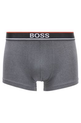 Boxer court en piqué de coton mélangé à logo imprimé en silicone