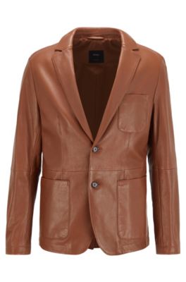 veste en cuir hugo boss homme