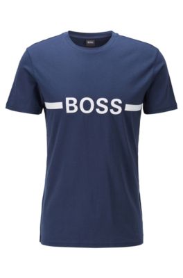 BOSS - Slim-fit T-shirt in cotton with 