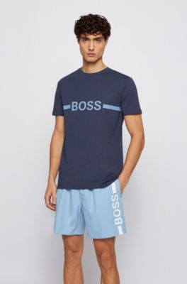BOSS - Slim-fit T-shirt in cotton with 