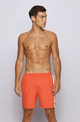 orange hugo boss swim shorts