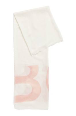 Foulard carré en tissu chiné à logo revisité