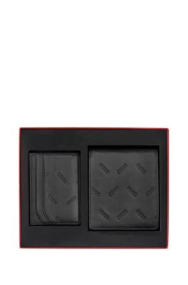 HUGO - Logo-embossed leather wallet and 