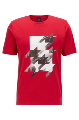 mens red hugo boss t shirt