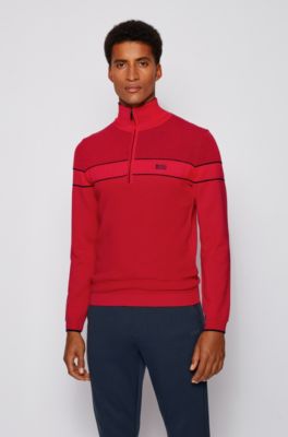 hugo boss zip neck jumper