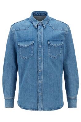Chemise en jean Relaxed Fit avec poches poitrine