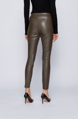 BOSS - Slim-fit faux-leather trousers 