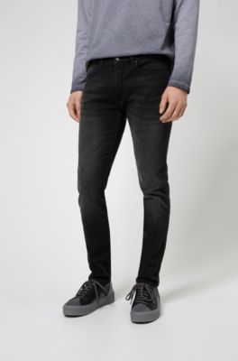 Slim-fit jeans in black stretch denim