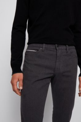 BOSS - Slim-fit jeans in structured stretch denim