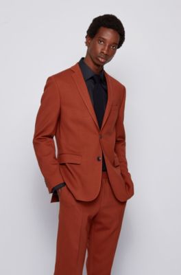BOSS - Extra-slim-fit patterned suit in 