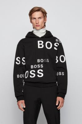 BOSS - Hooded sweatshirt in cotton with 