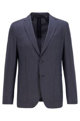 Veste Slim Fit en laine vierge à rayures