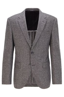 Regular-fit jacket in a tweed wool blend