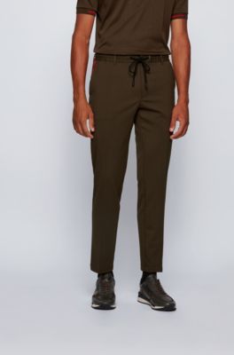 Slim-fit trousers with drawstring waist 