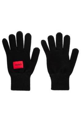 Gants à logo en laine vierge mélangée