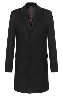HUGO - Slim-fit coat in a virgin-wool blend