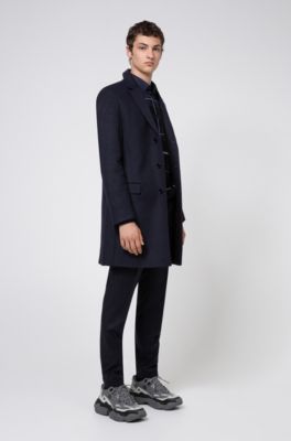 HUGO - Slim-fit coat in a virgin-wool blend