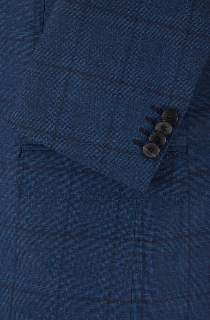 Slim-fit suit in checked virgin wool