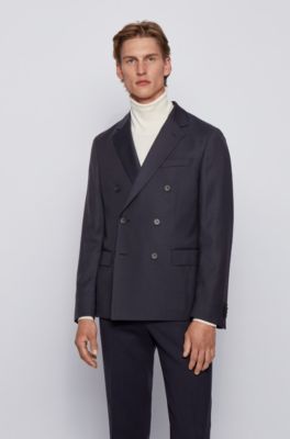 BOSS - Double-breasted slim-fit jacket 