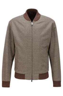Veste Slim Fit en laine stretch à micro motif pied-de-poule