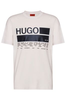 Men's Print T-Shirts | Beige | HUGO BOSS