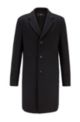 Slim-fit coat in virgin wool with cashmere, Black
