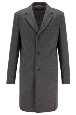 Slim-fit coat in virgin wool with cashmere