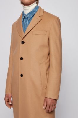 BOSS - Slim-fit coat in virgin wool 