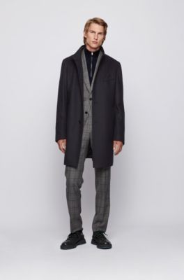 Slim-fit coat in virgin wool and cashmere