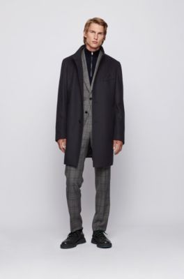 hugo boss slim fit coat