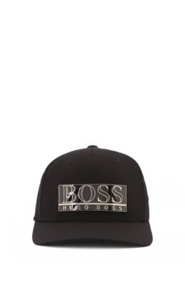 Casquette en twill stretch avec plaquette logo en métal