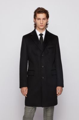 hugo boss slim fit overcoat