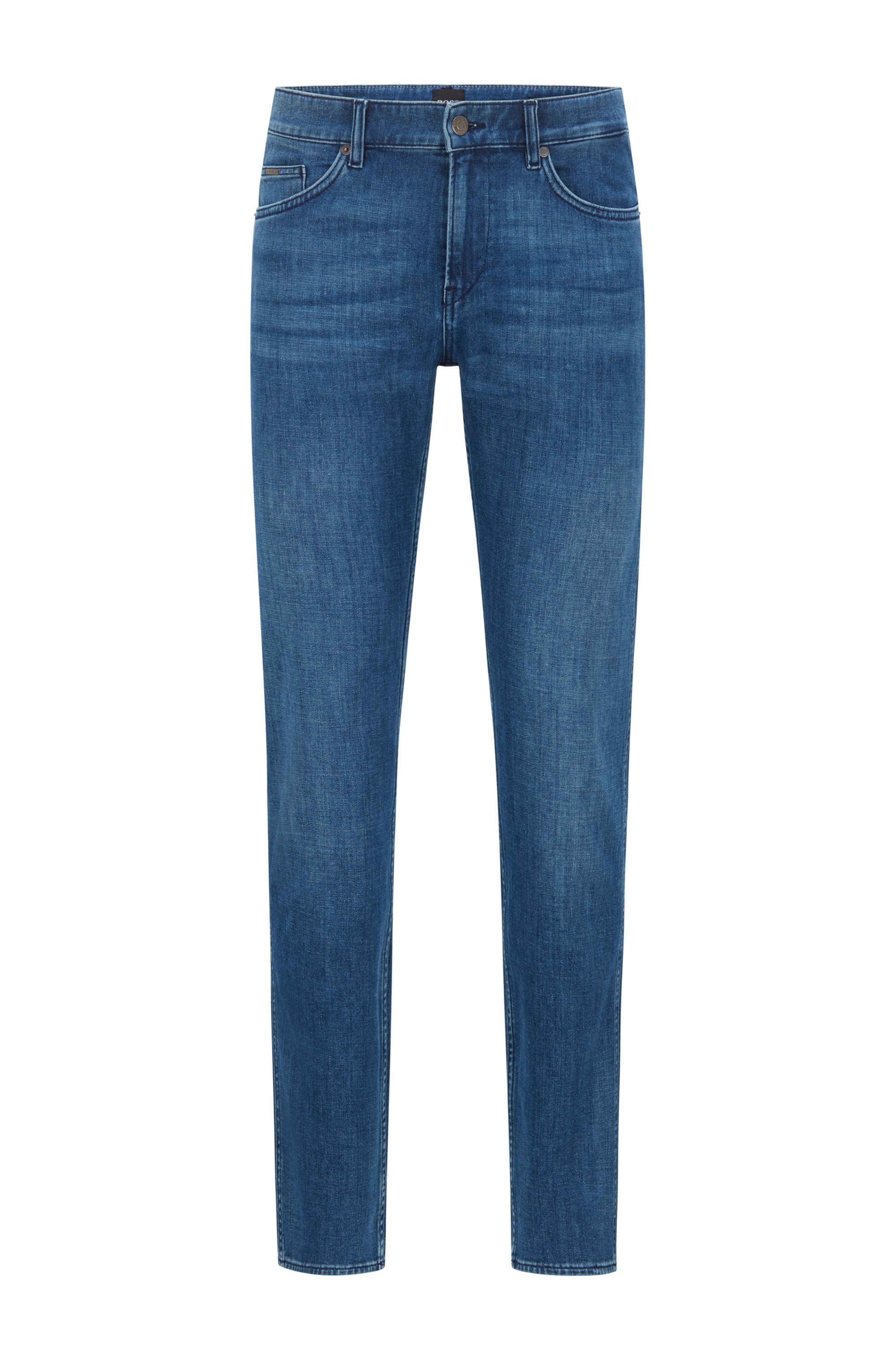Slim-fit jeans van blauw Italiaans denim met kasjmierfeel, Blauw
