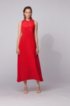 Long-length silk dress with strappy open back, Red