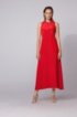 Long-length silk dress with strappy open back, Red