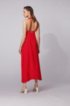 Long-length silk dress with strappy open back, Red