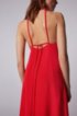 Long-length silk dress with strappy open back, Red