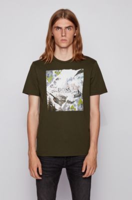 hugo boss green black t shirt