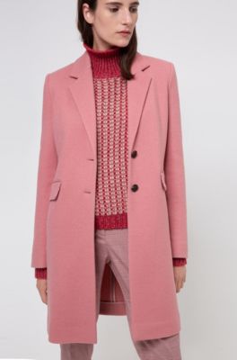 Textured wool-blend coat with flap pockets