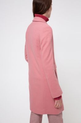 Textured wool-blend coat with flap pockets