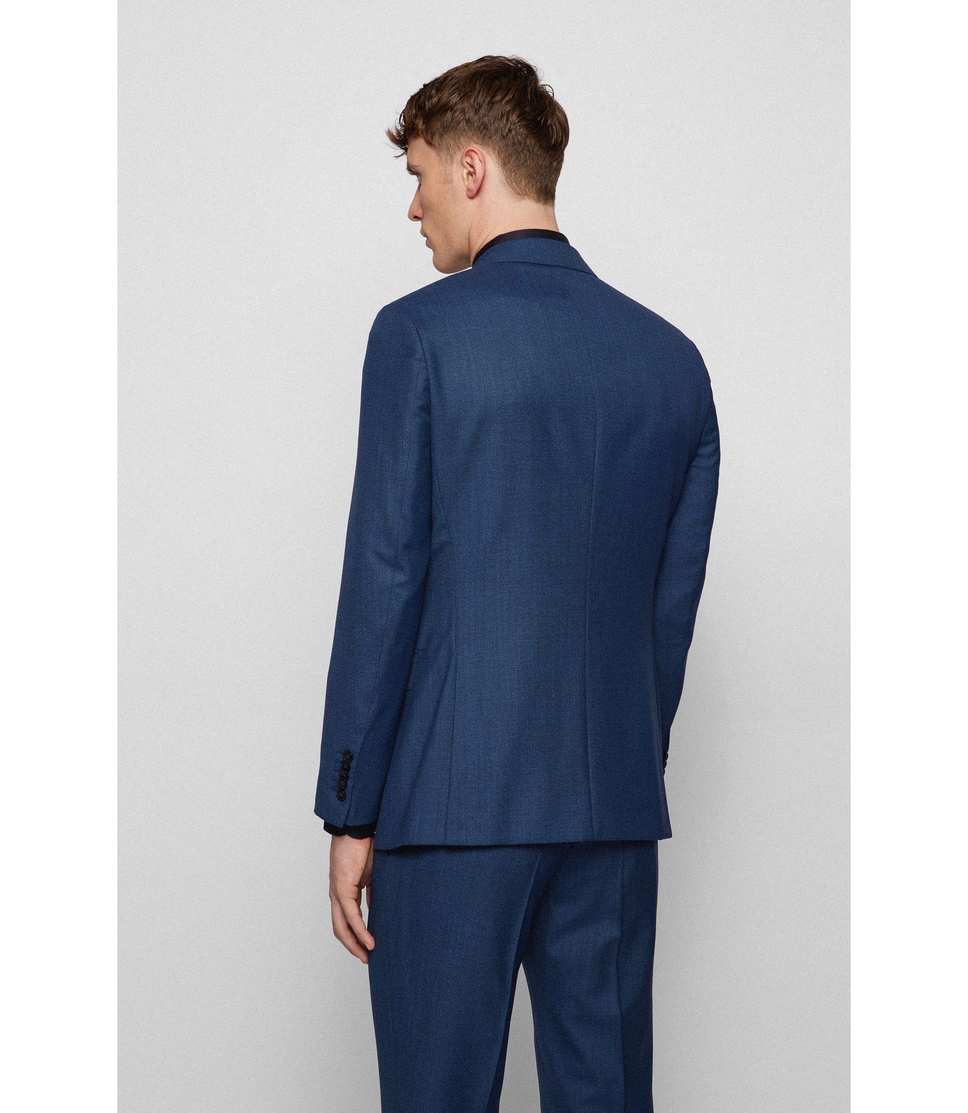 BOSS - Three-piece slim-fit suit in virgin wool - Dark Blue