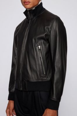 veste en cuir hugo boss homme