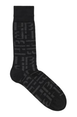 Chaussettes mi-mollet à monogrammes contrastants
