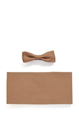 BOSS - Cummerbund and bow tie set in silk