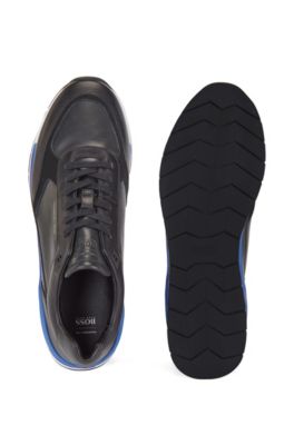 black and white hugo boss trainers